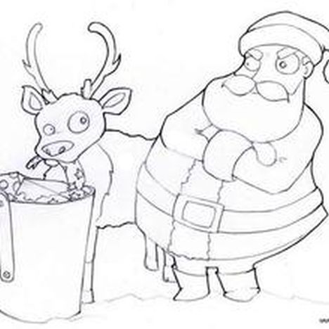 Santa And Reindeer Coloring Pages - Part 1